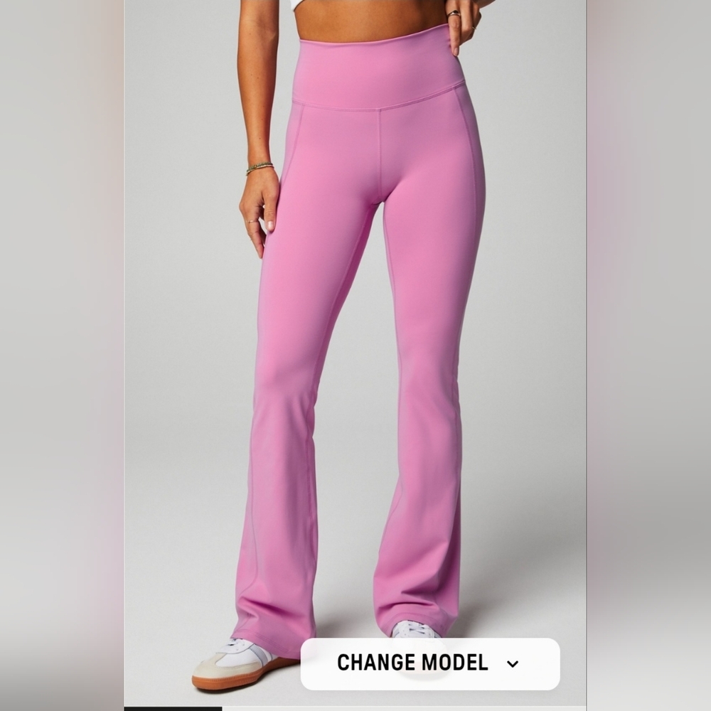 Fabletics Women's Pink High-Waisted Flare Pants